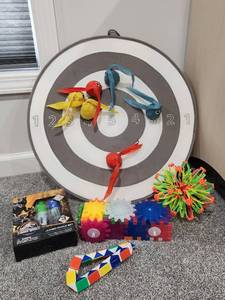 lot 257 image: Kids Activity Game Set with Target Board and Sensory Toys