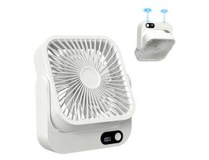 lot 37227 image: Portable Magnetic Travel Fan, 5000mAh Rechargeable Battery Powered, Mini Personal Travel Fan for Sleeping Attach Magnetically&Desk Use, Essentials for Italy European Travel Plane Hotel - Retail $23