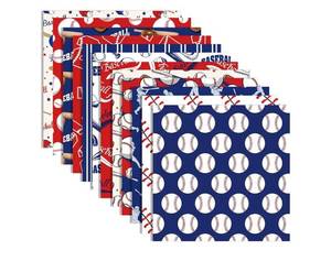 lot 37240 image: 24 Sheet Baseball Pattern Paper Baseball Scrapbook Paper Pad 12 Inches Sport Themed Pattern Papers Red Blue Double Sided Decorative Craft Papers for Card Making Journal Background Photo Album Decor - Retail $9