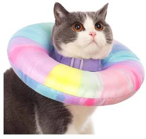 lot 37253 image: Cat Cone Collar Soft M Size, Alternative Neck Cones to Stop Licking, Comfy Elizabethan Collars After Surgery Neuter, Donut Collar for Pet Cat Dog Kitten e Collar Recovery Shame - Retail $13