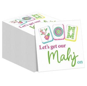 lot 37284 image: 80 Pcs Mahjong Napkins Cocktail Paper 6.5 x 6.5 Inches Mahjong Party Supplies Decorations Accessories Gifts for Casual Gatherings Game Nights Bridal Showers Birthday Christmas Party(Fresh) - Retail $13