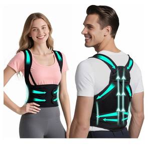 lot 37290 image: Back Brace Posture Corrector for Men & Women, Upgraded Full Back Support with Adjustable Shoulder Straightener and Waist Support Straps, Breathable Back Brace for Office Work, Comfortable for Upper & Lower Back Medium - Retail $34
