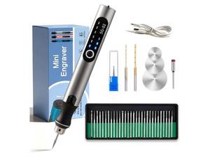 lot 37294 image: USB Rechargeable Engraving Machines Pen with 35bits,Mini Electric Engraver Etching Machines Cordless Rotary Tools Engraved Jewelry Stone Metal Plastic Wood Resin - Retail $18