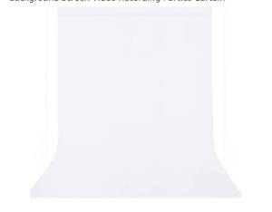lot 37295 image: 8FTX10FT White Backdrop Background for Photography Photo Booth Backdrop for Photoshoot Background Screen Video Recording Parties Curtain - Retail $19