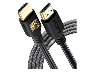 lot 37299 image: 4K HDMI Cable 10 ft  High Speed Hdmi Cables, Braided Nylon & Gold Connectors, 4K  60Hz, Ultra HD, 2K, 1080P, ARC & CL3 Rated  for Laptop, Monitor, PS5, PS4, Xbox One, Fire TV, & More - Retail $9