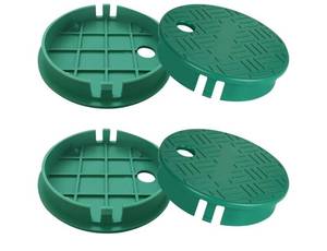 lot 37303 image: Valve Box Cover Lid Sprinkler Valve Box Lid Replacement ID 5.5 OD 6 for Circular Irrigation Control 4 Pieces - Retail $20