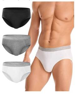 lot 37308 image: Incontinence Underwear for Men, Washable Leak-Proof Reusable Heavy Flow, Cotton Briefs, 3 Pack (Multicolor01, Medium) - Retail $27