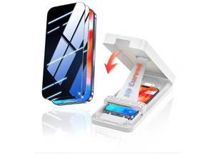 lot 37310 image: iPhone 17 Pro Privacy Screen Protector, Reusable Installation Tool, 25° Anti-Spy 3D Curved Tempered Glass, Full Coverage, Military Drop Protection, 9H Hardness, Bubble-Free, Fingerprint & Case Friendly 2-Pack - Retail $30