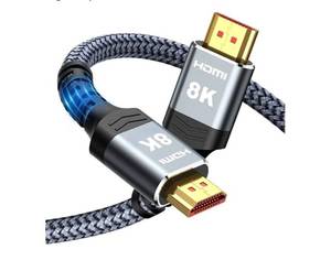 lot 37311 image: 8K HDMI Cable Long 2.1 30FT9M, 48Gbps High Speed HDMI 4K120 144Hz Dynamic HDR 10 eARC HDCP 2.2&2.3 Compatible for PS5, Blu-ray Player and Monitor - Retail $32