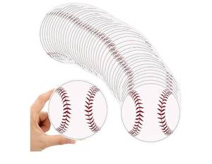 lot 37312 image: 80 Pcs Baseball Cutouts 5.91 Inch, Sports Party Decorations DIY Paper Ball Cut Outs with Glue Points, Bulletin Board Poster Sport Theme Party Birthday Baby Shower Game Day Wall Decor Supplies - Retail $12
