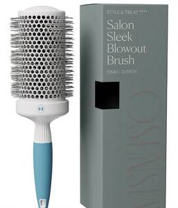 lot 37322 image: Professional Round Brush for Blow Drying - Large Ceramic Ion Thermal Barrel Brush for Sleek, Precise Heat Styling and Maximum Volume - Lightweight Hair Brush for Smooth, Manageable Hair (2 Inch) (Not Electrical) - Retail $20