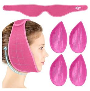 lot 37326 image: Wisdom Teeth Ice Pack Head Wrap �� Face Ice Pack for Jaw Oral Surgery & TMJ Relief, Upgraded Large Jaw Ice Wrap with 2 Hot Cold Gel Packs for Dental Surgery, Tonsillectomy, Tooth Extraction, Pink - Retail $14
