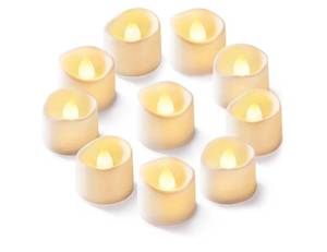 lot 37328 image: 24Pcs Flickering Flameless Candle Battery Operated, 200Hours Fake Electric LED Tea Lights for Votive, Centerpiece Table Decorations, Wedding, Anniversary, Halloween, Christmas - Retail $10