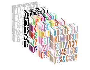 lot 37333 image: 11 Sheet Letter Sticker, 2 Inch Large Alphabet Stickers, Self Adhesive Vinyl Letter Stickers, Waterproof Alphabet & Number Sticker for Mailbox, Window, House Number Sign, Address Number (Multi Colored) - Retail $7