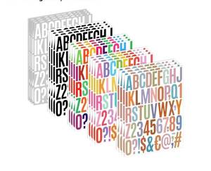 lot 37334 image: 11 Sheet Letter Sticker, 2 Inch Large Alphabet Stickers, Self Adhesive Vinyl Letter Stickers, Waterproof Alphabet & Number Sticker for Mailbox, Window, House Number Sign, Address Number (Multi Colored) - Retail $7