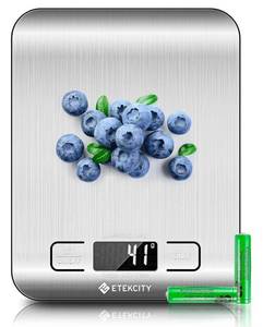 lot 37339 image: Food Kitchen Scale, Digital Grams and Ounces for Weight Loss, Baking, Cooking, Keto and Meal Prep, LCD Display, Medium, 304 Stainless Steel - Retail $14