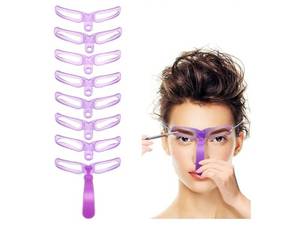 lot 37361 image: Eyebrow Stencils, Eyebrow Template, Eyebrow Shaping Kit,8 Styles Reusable Eyebrow Stencil with Handle and Strap, Washable - Retail $6