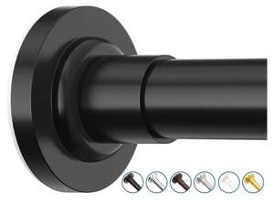 lot 37365 image: Shower Curtain Rod Adjustable 32-47 Inch, Spring Tension Shower Rods Stainless Steel Telescoping Curtain Rod for Bathroom, No Drilling, No Slip, No Rust, Black - Retail $16