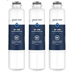 lot 37366 image: GLACIER FRESH DA29-00020B Refrigerator Water Filter Compatible with Samsung DA29-00020AB, DA29-00020B-1, HAF-CINEXP, 46-9101, RF4267HARS For French Door Fridge Kitchen (3 PACK) - Retail $25