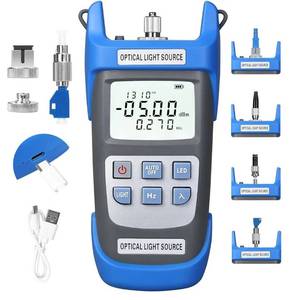 lot 37369 image: Rechargeable Fiber Optic Light Source A-C1315 Fiber Optic Cable Tester Single-Mode Dual wavelength 13101550nm Fiber Optic Power Meter Suitable for SCFCSTLC Interface Equipped with 1 FC-LC Adapter - Retail $58