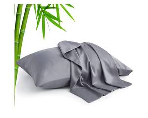 lot 37370 image: BEDELITE Pillow Cases Standard Size Set of 2, Rayon Derived from Bamboo, Cooling Pillow Cases for Hot Sleepers & Night Sweats, Breathable and Silky Soft Envelope Pillowcases(Grey, 20x26) - Retail $8