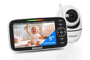 lot 37375 image: Baby Monitor with Camera and Audio - 5 inch 720P Video Baby Monitor, No WiFi, 48H Battery Life, Night Vision, Two Way Talk, Remote Pan Tilt Zoom, Thermal Monitor - Retail $40