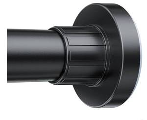 lot 37389 image: Shower Curtain Rod 32-80 Inch Adjustable - 1 Inch Diameter Heavy Duty No drill Spring Tension Shower Rod, Non-Slip Rustproof Telescopic Rod for Bathroom, Black - Retail $15