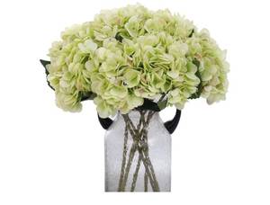 lot 37390 image: Kimuras Cabin 6pcs Silk Hydrangea Artificial Flowers Fake Hydrangeas Flower with Stems Faux Hydrangea Bouquets for Wedding Party Arrangements Home Table Centerpieces Decoration (Lime Green) - Retail $20