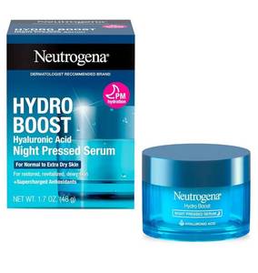lot 37396 image: Neutrogena Hydro Boost Night Pressed Serum - with Hyaluronic Acid & Antioxidants, Hydrating Face Moisturizer that Restores & Revitalizes Skin Overnight, for Normal to Extra Dry Skin, 1.7 oz - Retail $20
