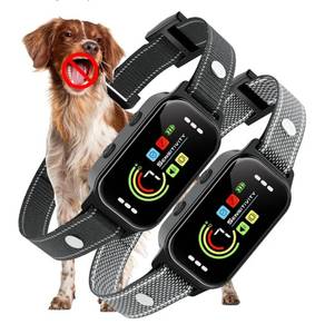 lot 37408 image: Dog Bark Collar 2 Pack, Bark Collar for Large Medium Small Dogs 8-120lbs, AUTO Barking Collar, Bark Training Collar with 7-Level Sensitivity  5 Safety Modes Humane Training System - Retail $40