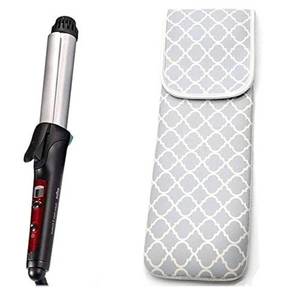 lot 37413 image: Womens Heat Resistant Neoprene Curling Iron Holder Flat Iron Curling Wand Travel Storage Cover Case Bag Pouch -Water-Resistant (Grey) - Retail $10