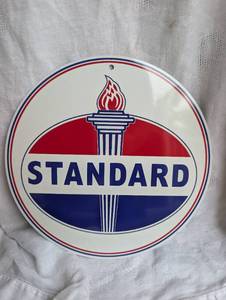 lot 503 image: Standard Oil Company Metal Advertising Sign- 12 in diameter&nbsp