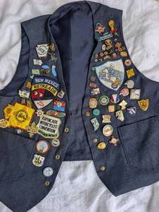 lot 507 image: Denim Vest with Collectible Pins - Blue Knights New Mexico