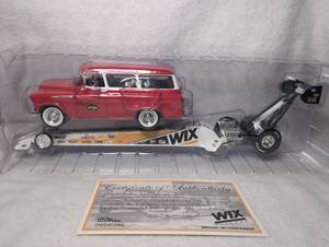 lot 1200 image: WIX Filters Racing Combo Set 1957 Chevy Suburban and Top Fuel Dragster Die-Cast Model Kit