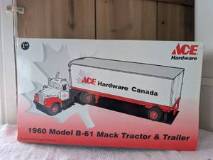 lot 1600 image: Ace Hardware 1960 Mack B-61 Tractor Trailer Die Cast Model