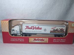 lot 1815 image: TrueValue Hardware Store Die Cast Metal Tractor Trailer Truck Bank