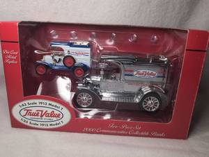 lot 1819 image: True Value Hardware 1913 Model T Ford Die Cast Metal Replica Bank Set