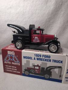 lot 1854 image: Big A Auto Parts 1929 Ford Model A Wrecker Truck Die Cast Metal Coin Bank