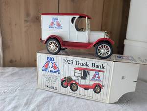 lot 1904 image: Big A Auto Parts 1923 Truck Die-Cast Coin Bank