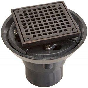 lot 14358 image: Jones Stephens D5094WB 2X3-Inch Shower Drain with Spud 4 14-Inch Old World Bronze Strainer