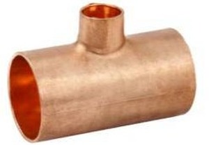 lot 14373 image: Streamline 1-14-in x 1-14-in x 12-in Copper Reducing Tee - 10 Pack