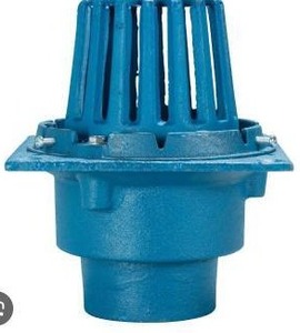 lot 14390 image: Jones Stephens Code Blue 3-inch no-hub cast iron roof drain - 2 Pack