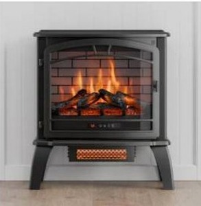 lot 14433 image: Style Selections 25.8-in W 5100 -BTU Matte Black Metal Flat wall Infrared quartz Electric Stove with Thermostat And Remote