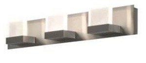 lot 14610 image: Quantom Lighting 3 Light Brushed Nickel LED Bath Bar Light