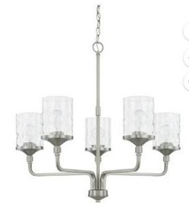 lot 14621 image: Capital Lighting 428851-451 Colton 5 Light Chandelier - Nickel