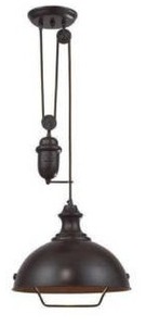 lot 14626 image: ELK 65071-1, Farmhouse Large Cone Pendant, 1 Light, Oiled Bronze