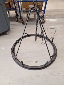 lot 14631 image: Industrial 8 Light Chandelier