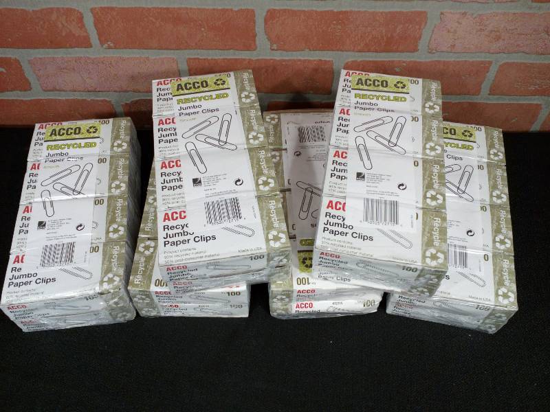 lot 129 image: Acco Recycled Jumbo Smooth Paper Clips