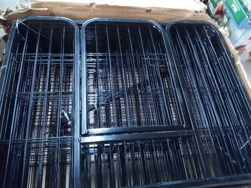 lot 145 image: 16 Panel Heavy Duty Metal Cage Crate Pet Dog Fence Exercise Playpen Kennel
