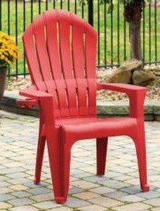 Big Easy Adirondak Patio Chair With Cup Holder, Cherry Red